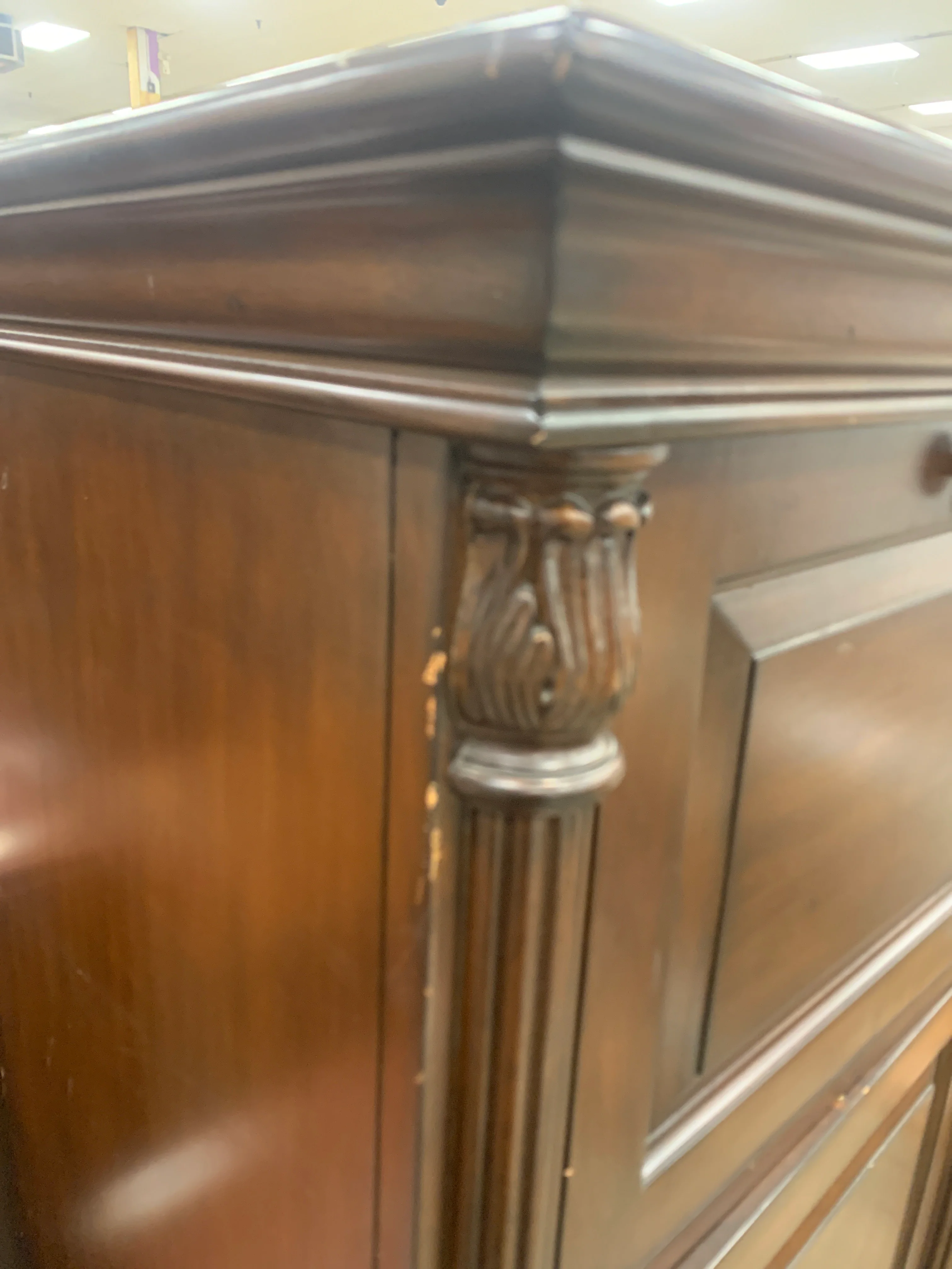 Tall Brown Bar Cabinet - Image 3