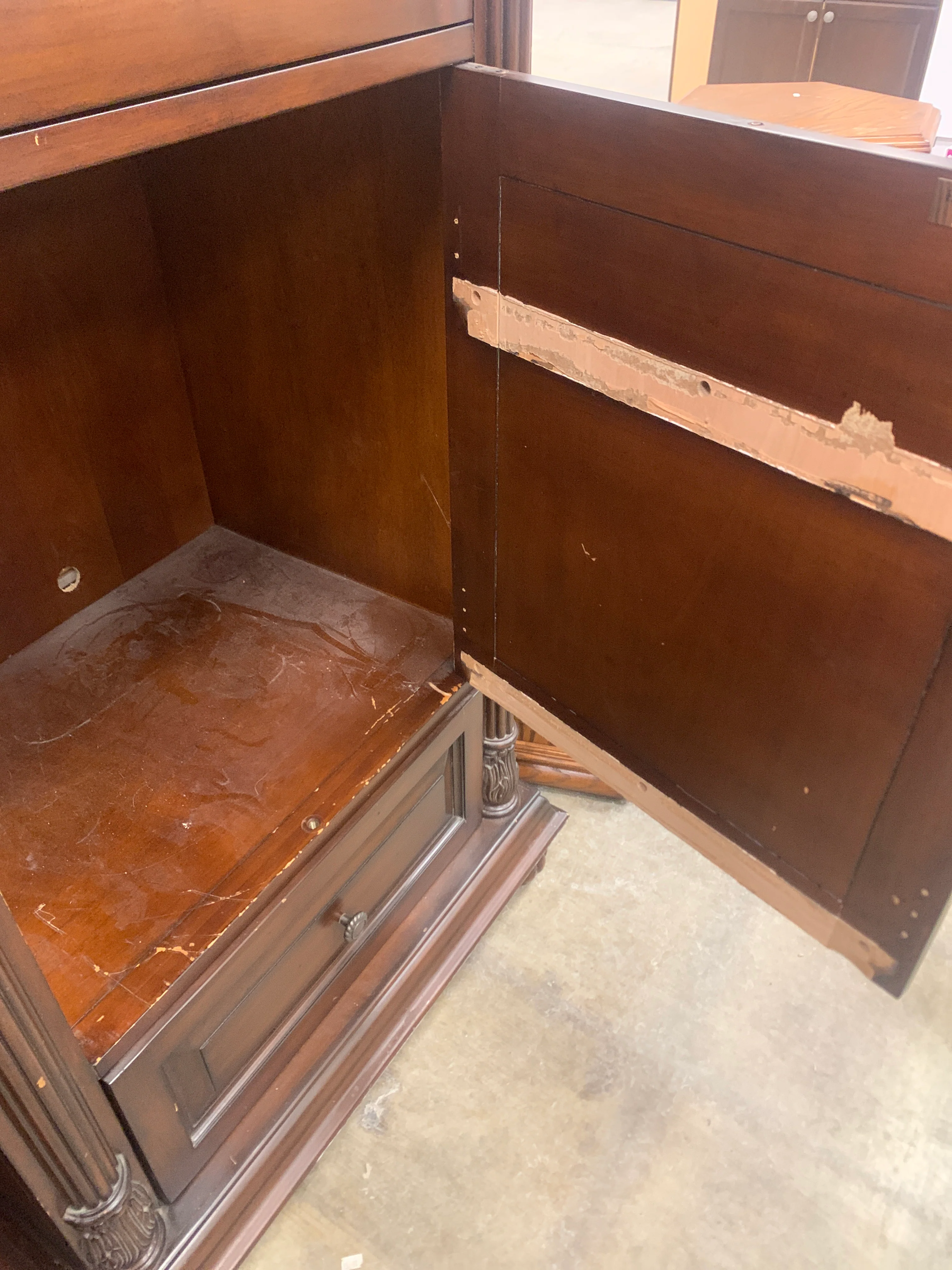 Tall Brown Bar Cabinet - Image 4